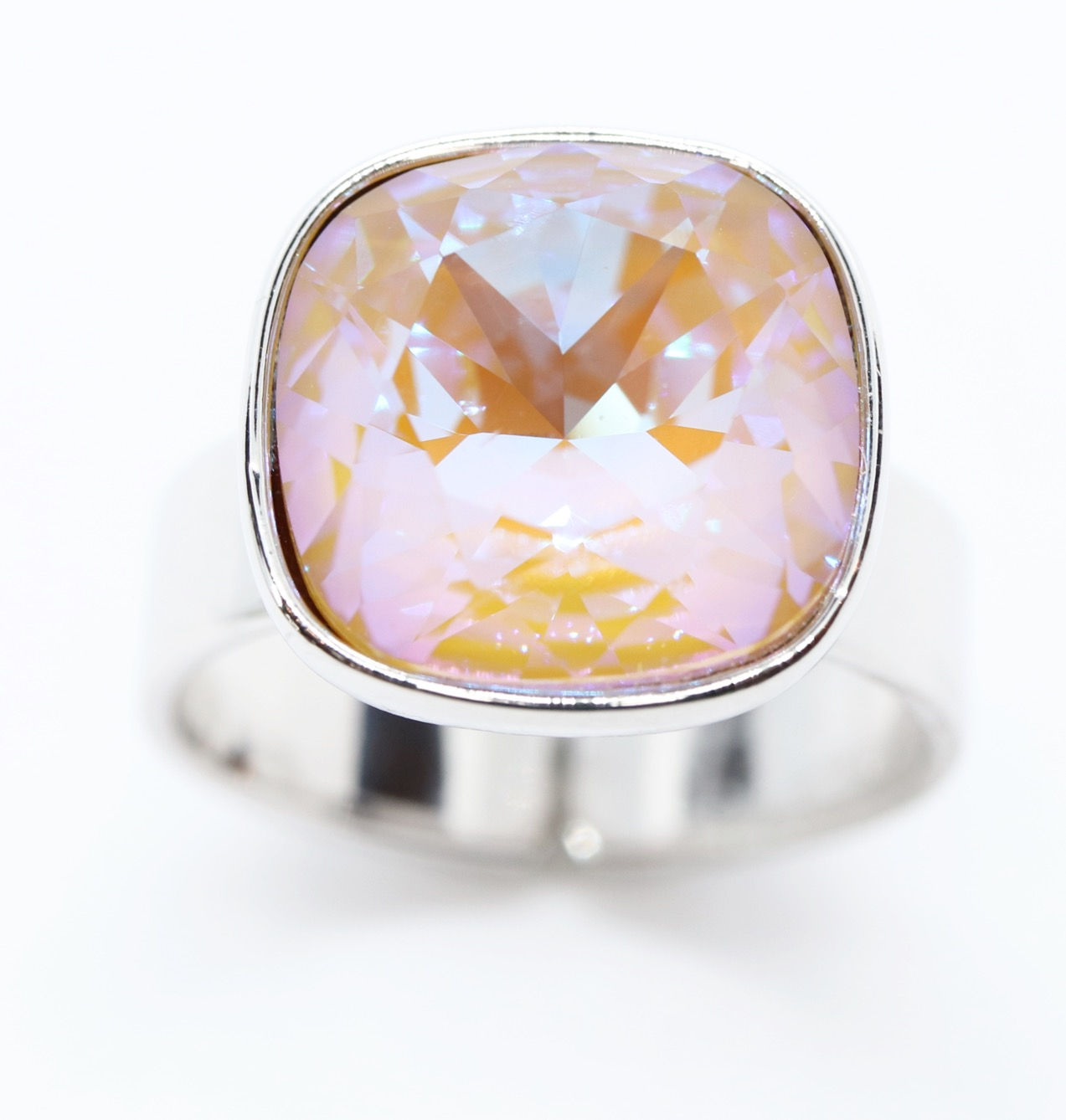 Anillo Ajustable - Baño de Rodio y Cristal Swarovski