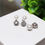 Miniatura: PSS1085 Set Aretes y Dije Perla & Zirconia Redonda Plata 925 Baño Rodio