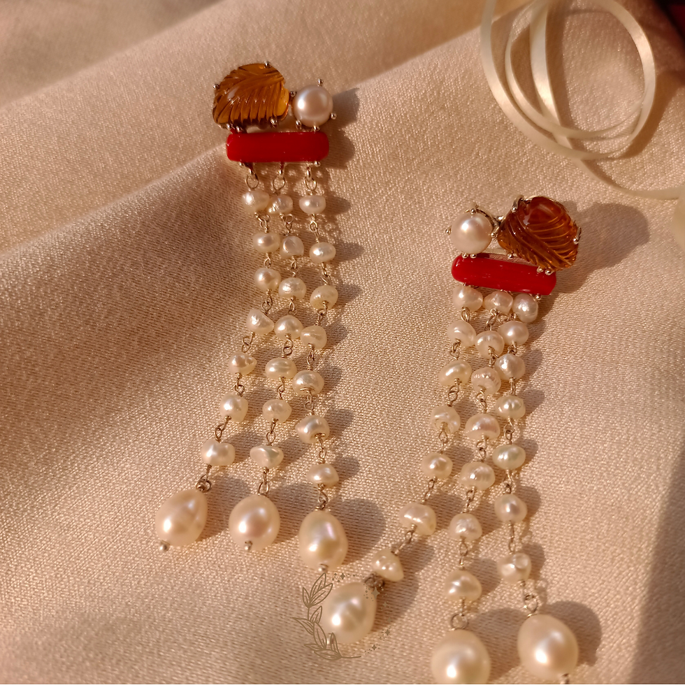 Thumbnail: Handmade gemstone jewelry showcasing Natural Citrine and Coral Earrings