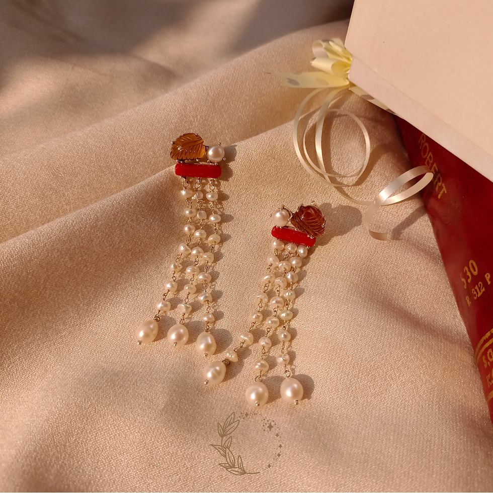 Thumbnail: Handmade gemstone jewelry showcasing Natural Citrine and Coral Earrings