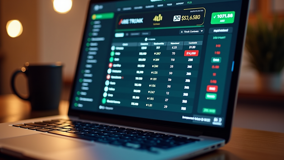 Eye-level view of a laptop displaying an online betting platform