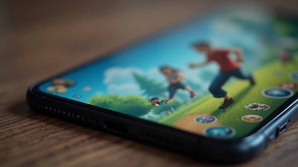 Close-up view of a smartphone displaying a popular mobile game