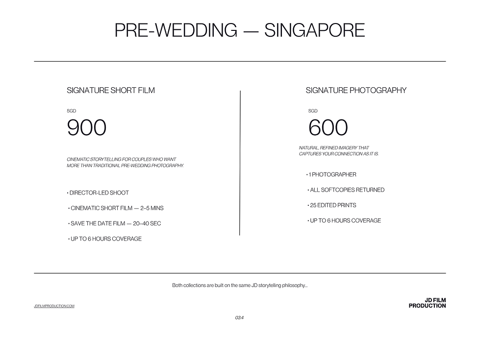 Director Collection wedding videography package by JD Film Production Singapore