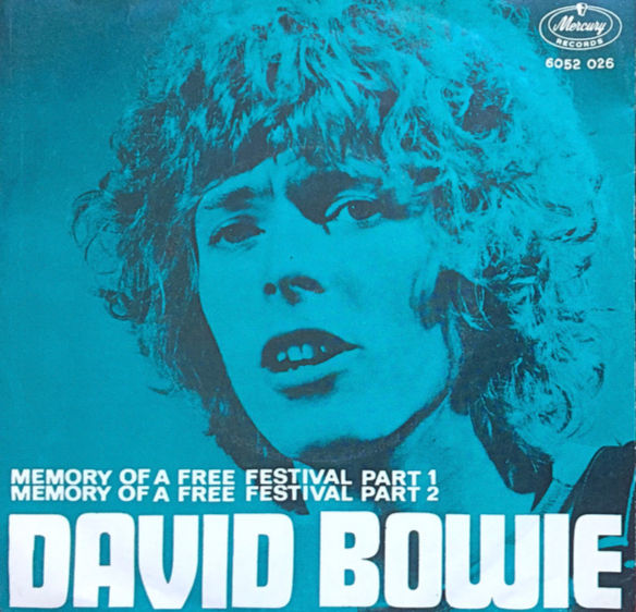 David Bowie album cover for "Memory of a Free Festival" Parts 1 and 2, released by Mercury Records in Norway, catalogue number 6052 026.