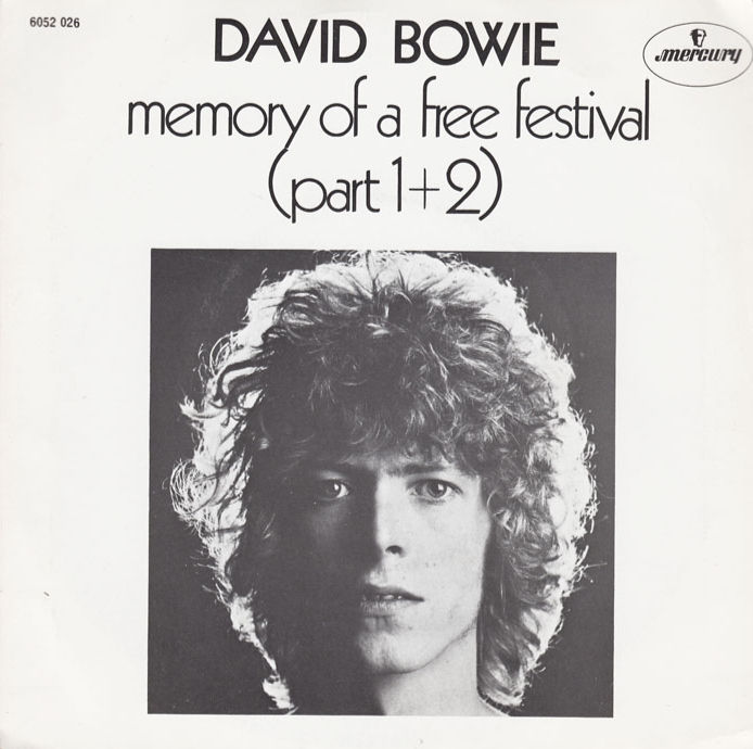 David Bowie's "Memory of a Free Festival (Part 1+2)" cover, released by Mercury in the Netherlands, catalogue number 6052 026.