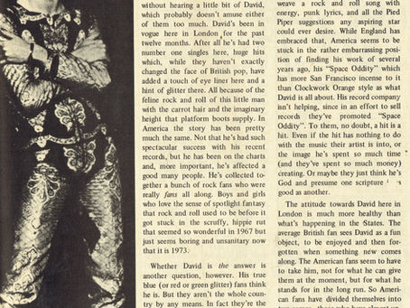 David Bowie (July 1, 1973) "Leader of the Pack?" – Rock Scene Magazine Feature