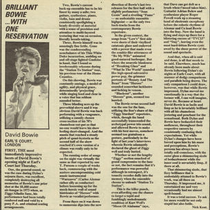 David Bowie: "Brilliant Bowie Earl’s Court Concert Review" Concert Review (1978)