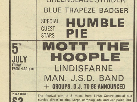 Buxton Festival (June 15, 1974) – NME Full Page Advert Faces, Mott The Hoople.