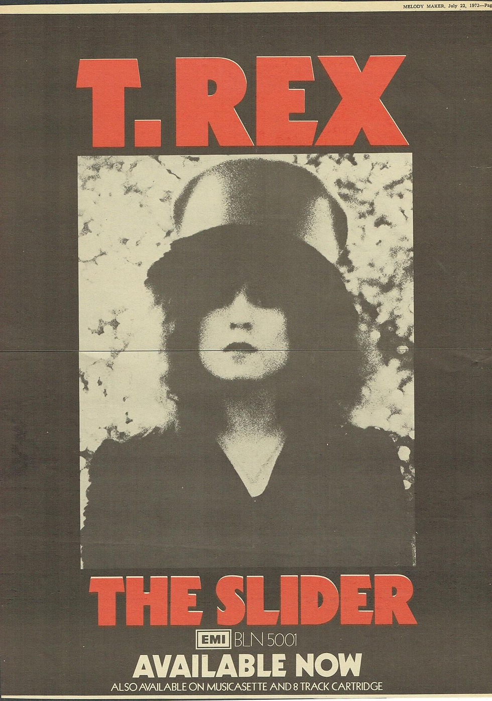 T. Rex (July 22, 1972) “The Slider” Album Advertisement – Melody Maker
