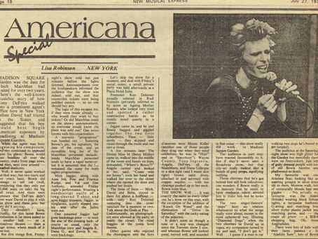 David Bowie (July 27, 1974) – “Madison Square Garden” – New Musical Express