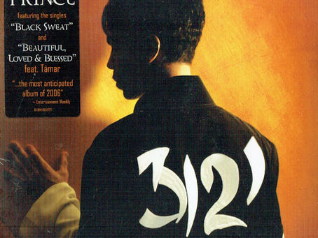 Cover art for Prince’s 2006 album 3121, featuring a purple‑toned interior scene with the number 3121 prominently displayed.