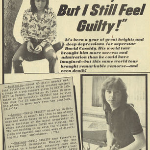 David Cassidy: "It Wasn't My Fault" Article (1974)