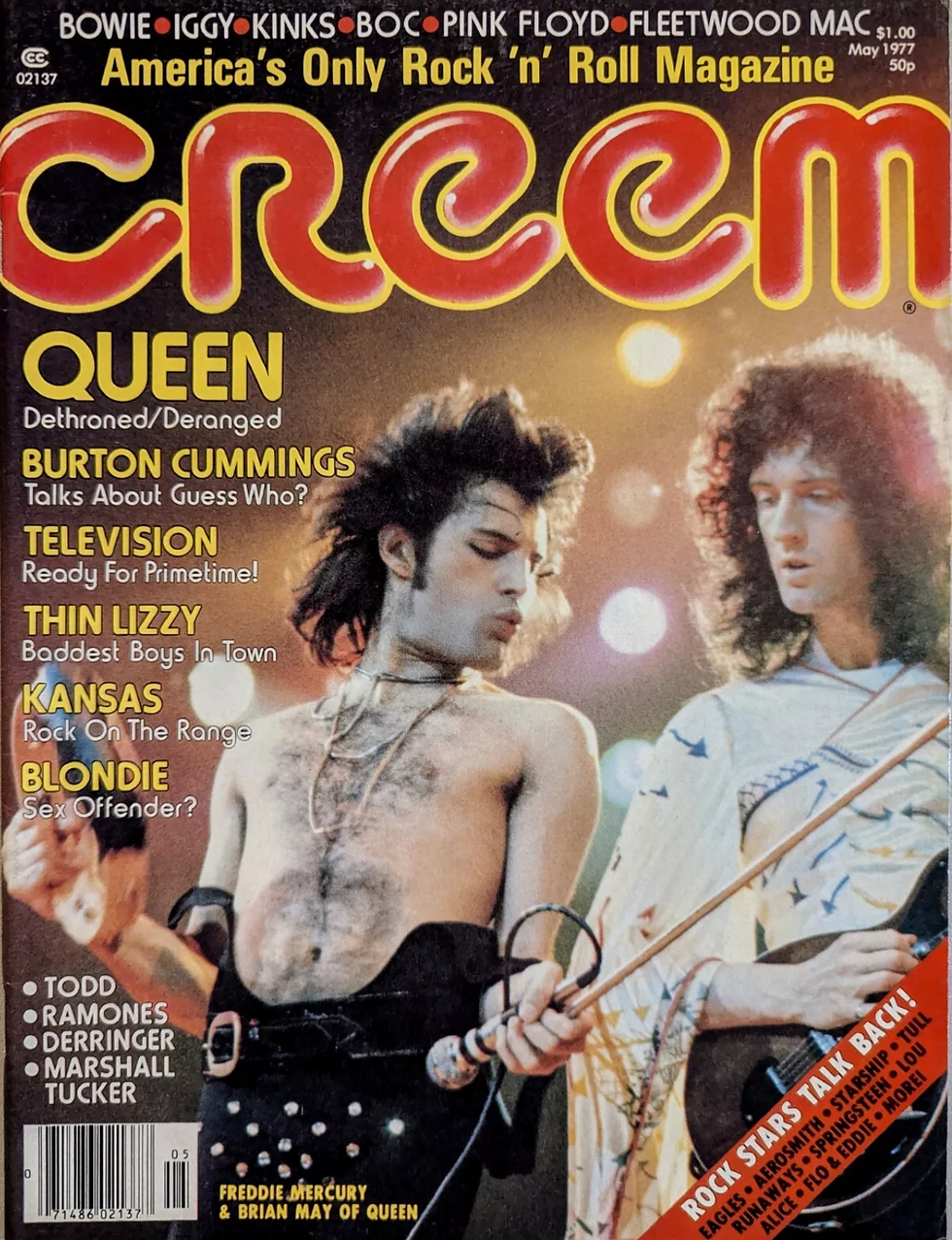 Queen (May 1977) Freddie Mercury & Brian May – Creem Magazine Cover
