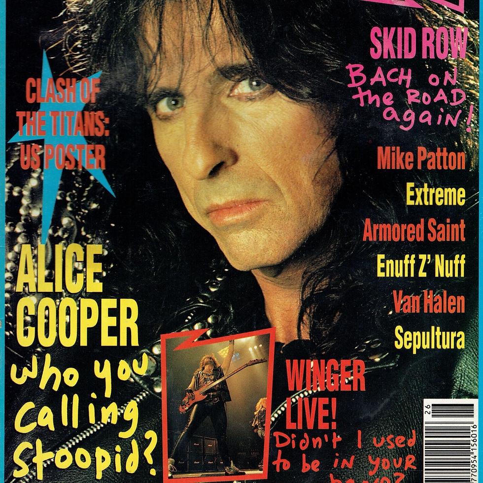 Alice Cooper (Solo) (June 26, 1991) “RAW” Magazine Cover & 8-Page Feature