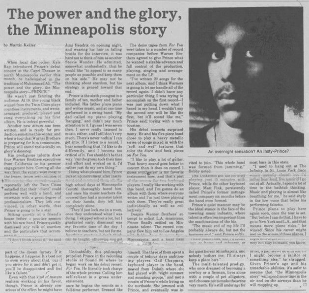 Prince (January 19, 1979) The Power and the Glory, the Minneapolis Story – Twin Cities Reader