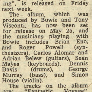 David Bowie: "Lodger Reveal" Article (1979)