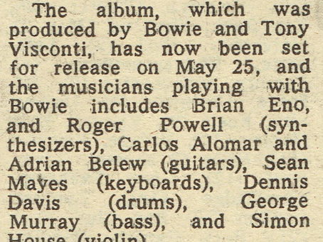 David Bowie: "Lodger Reveal" Article (1979)  