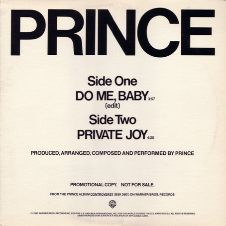 Prince (July 16, 1982) Do Me, Baby / Private Joy – Single 7" US/PE