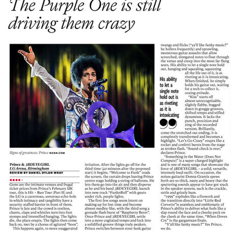 Prince & 3rdEyeGirl (May 20, 2014) The Independent (UK)