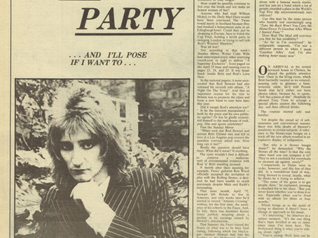 Rod Stewart (June 26, 1976) “It’s My Party ... And I’ll Pose If I Want To ...” NME