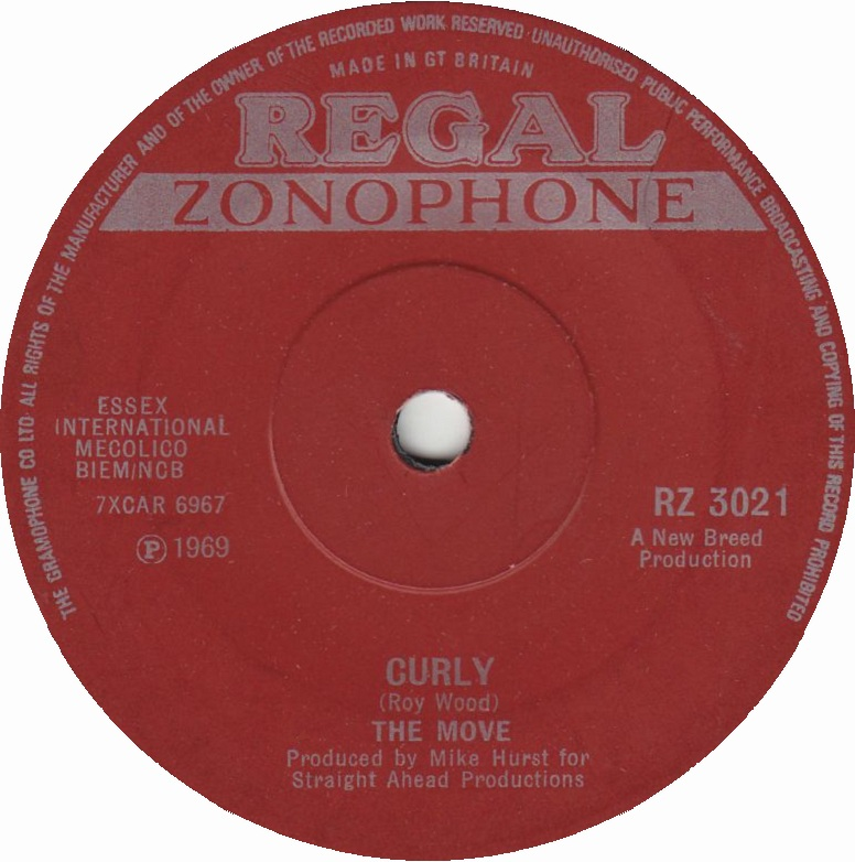 The Move (July 18, 1969) "Curly" / "This Time Tomorrow" Single 7" (Regal Zonophone RZ 3021)