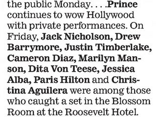 🎸 Prince – Roosevelt Hotel Aftershow