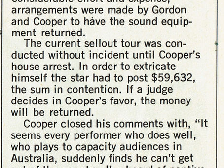 Alice Cooper (June 23, 1977) – Circus Magazine – “Coopermania In Australia”
