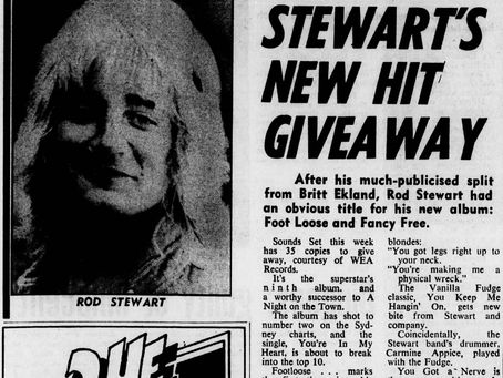 Rod Stewart (November 20, 1977) – “Stewart's New Hit Giveaway” Feature - The Sydney Morning Herald