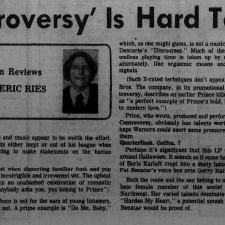 Prince (November 15, 1981) “Prince’s ‘Controversy’ Is Hard To Comprehend” – The High Point Enterprise