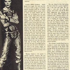 David Bowie: "Leader of the Pack ?" Article (1973)