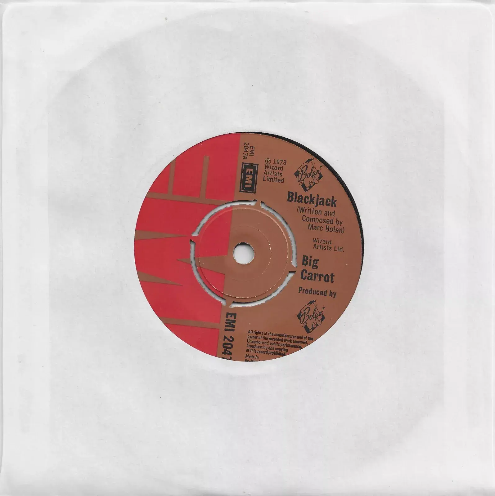 Marc Bolan T.REX Big Carrot Blackjack 7 Vinyl : 1973