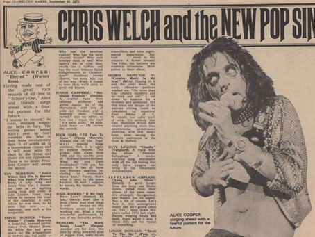 Alice Cooper Group (September 30, 1972) – “Alice Cooper: ‘Elected’” Review - Melody Maker