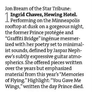 Ingrid Chavez (June 16, 2019) “Ingrid Chavez, Hewing Hotel” Performance Highlight – Star Tribune