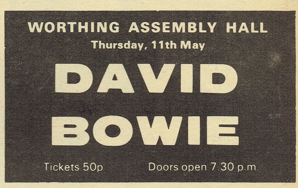 David Bowie (11 May 1972) Worthing Assembly Hall – Concert Advert