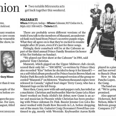 Mazarati (June 5, 2009) “State of reunion” – Star Tribune (US)