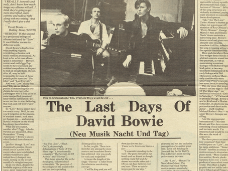 David Bowie (October 8, 1977) – “The Last Days Of David Bowie” Feature – New Musical Express.