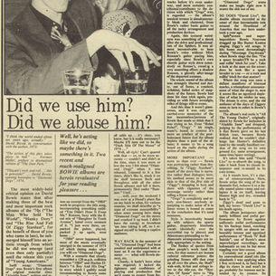 David Bowie: "Did We Use Him? Did We Abuse Him?" Article (1975)