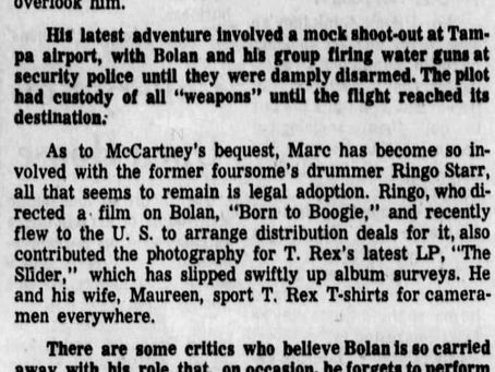 Marc Bolan (October 7, 1972) – “Marc Bolan” Feature – The San Francisco Examiner.
