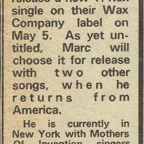 T.Rex: "Marc Bolan to Release New T.Rex Single" Article (1973)