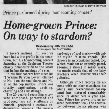 Prince (February 11, 1980) “Home-grown Prince: On way to stardom?” – The Minneapolis Star