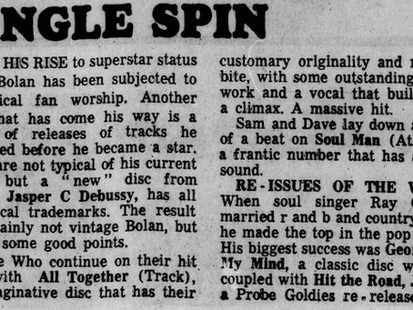 Marc Bolan (June 30, 1972) “Jasper C Debussy” Review – Manchester Evening News
