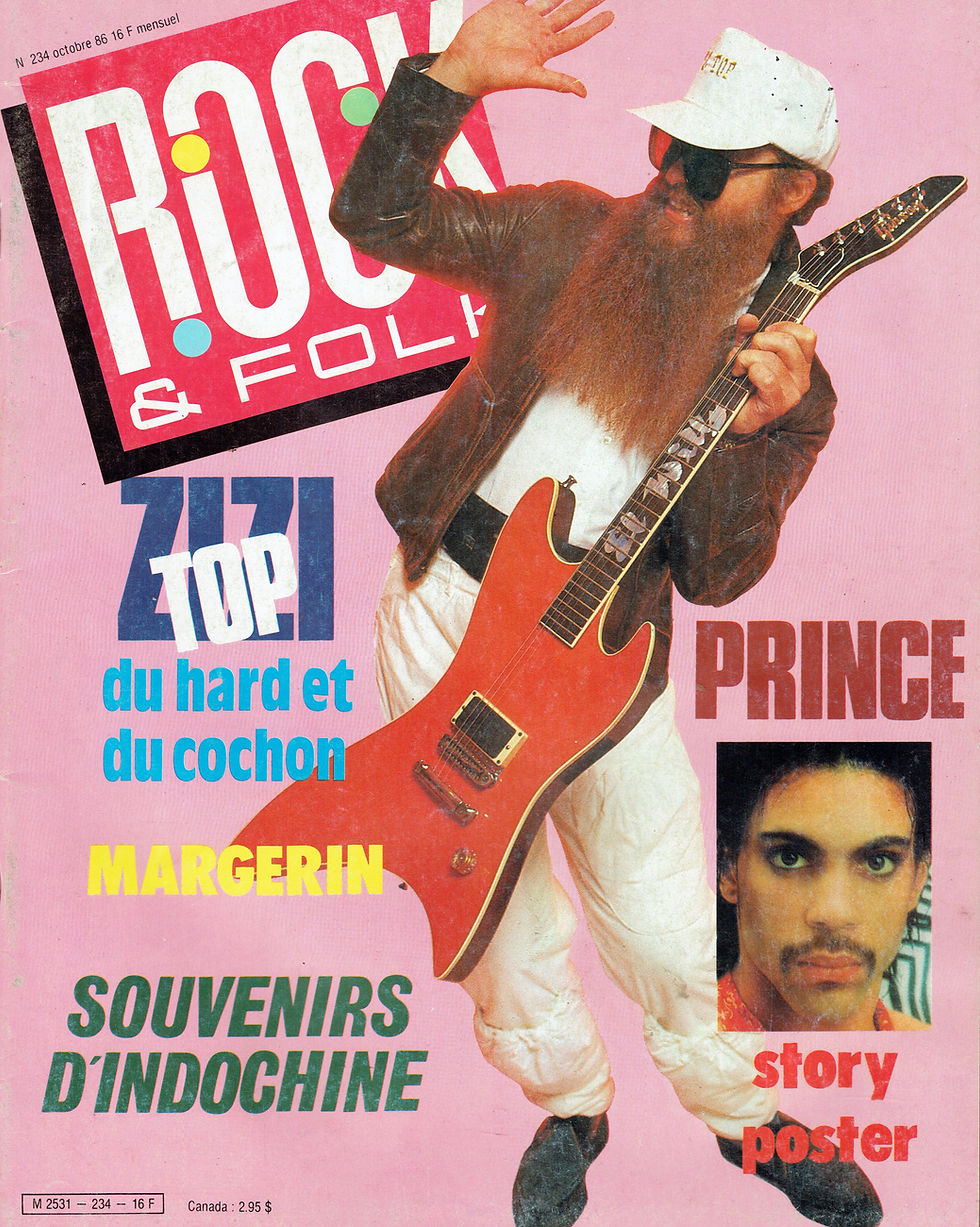 Prince (October 1986) Rock & Folk Magazine Cover + Multi-Page Feature