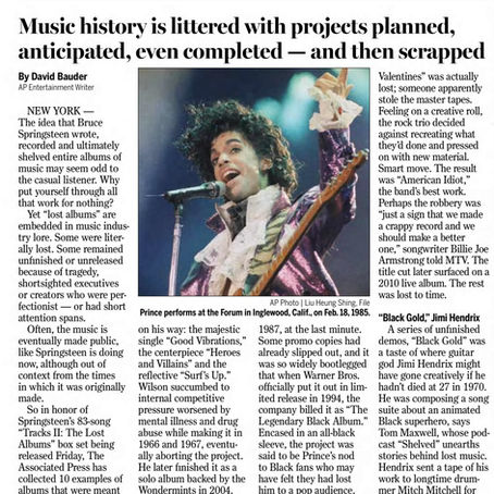 Prince (June 27, 2025) "Music history is littered with projects planned, anticipated, even completed — and then scrapped" – The Daily Advocate Feature