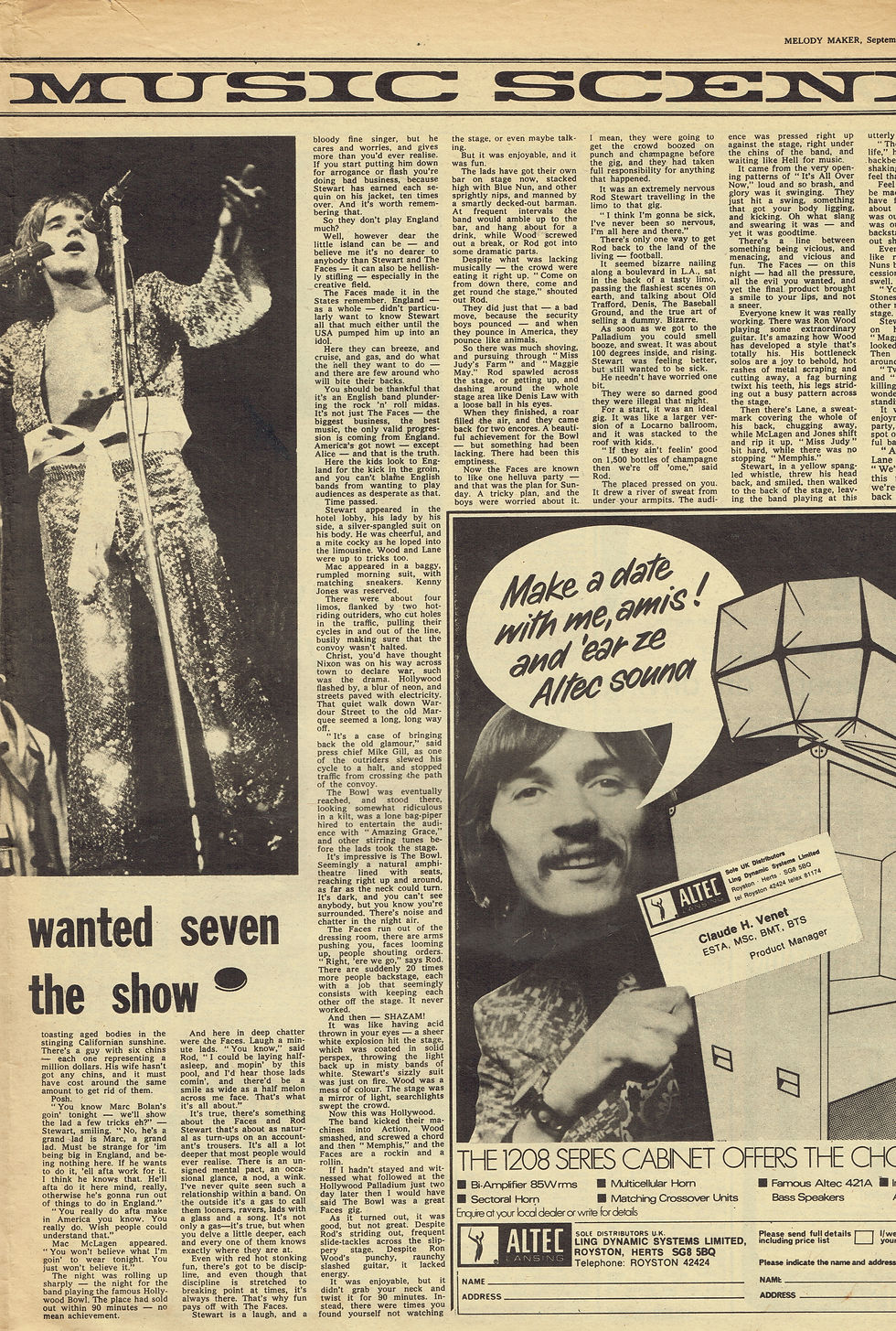 The Faces (September 16, 1972) – “Wanted Seven the Show” Feature – Melody Maker
