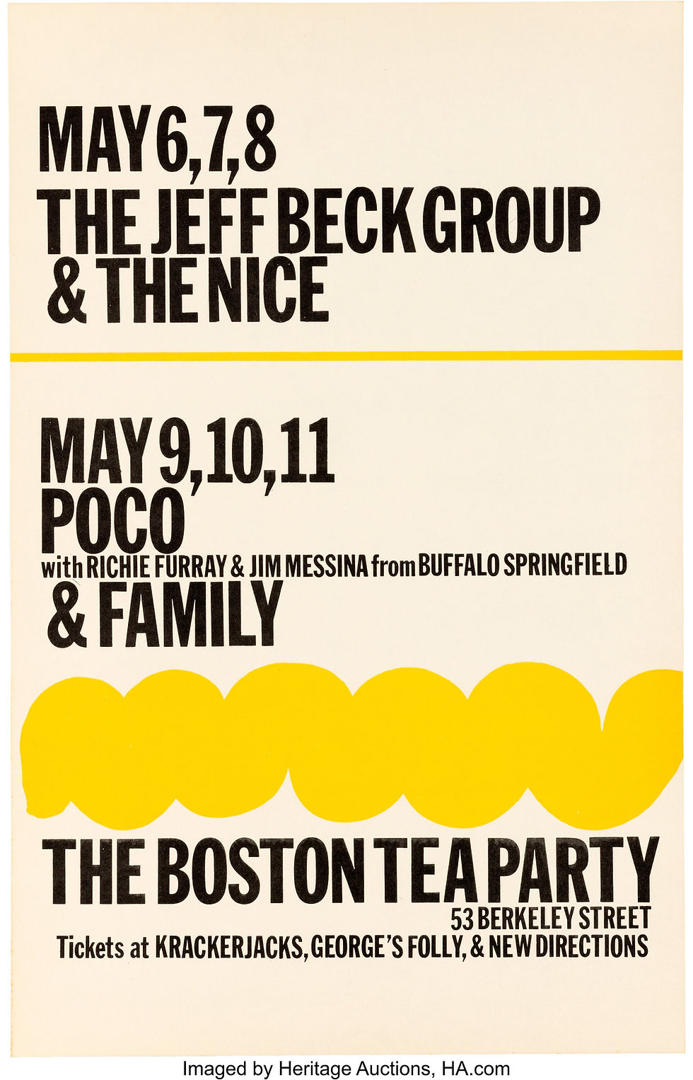 Jeff Beck Group – May 6‑8 1969 – Concert Poster – The Boston Tea Party