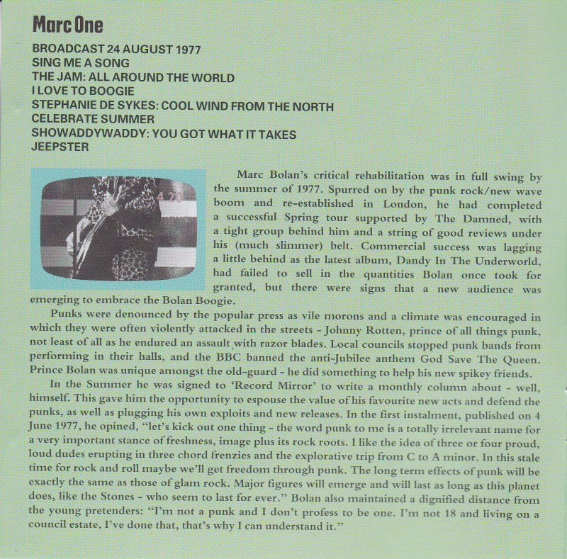 Marc - Songs From The Granada TV Series Label: Edsel Country: UK Date: 1998