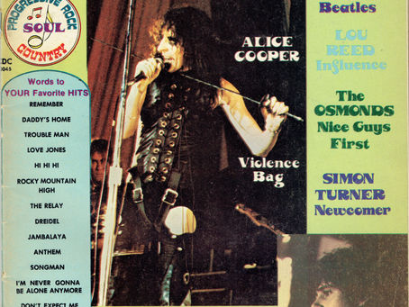 Alice Cooper (May 1973) Violence Bag - New Hit Parader Songs and Stories
