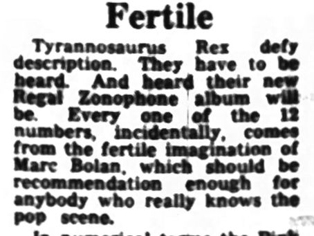 Tyrannosaurus Rex (July 27, 1968) – “Fertile” Album Review – Evening Chronicle