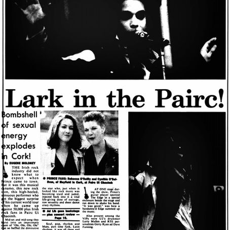 Prince (July 9, 1990) “Thousands flock to hear the Prince of raunchy rock” Concert Review – Evening Herald