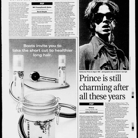 Prince (October 4, 2002) – “Prince Is Still Charming After All These Years” Feature - Evening Standard Concert Review (October 3, 2002)